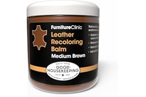Oryginalny balsam regenerujący skórę firmy Furniture Clinic – 16 opcji kolorystycznych – zestaw naprawczy do mebli – kanapy, fotele samochodowe, odzież – nietoksyczny krem naprawczy skóry (średni