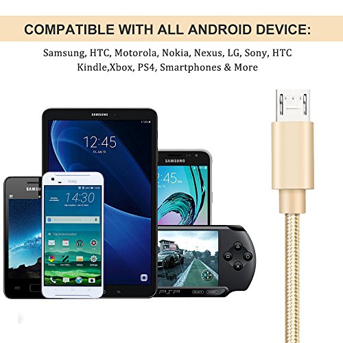 Cable Micro USB 2 0 Quntis 2 Pack C  ble en Nylon Tress   2M charge Rapide pour T  l  phones Samsung Galaxy HTC Nexus LG Motorola Huawei Kindle et aut