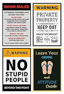 PRINTNET Paper Funny Poster, Laminated, Multicolour, 12x18 Inch, Pack of 4