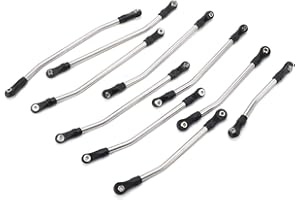 DILWE Accesorio de Palanca de Coche RC, 10 Piezas de Plástico + Aleación de Titanio Accesorio de Barra de Dirección RC para Axial scx10 II 90046 90047 90075 Coche, Accesorios para Modelos de Coches