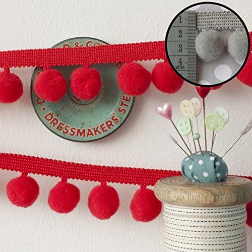 Frumble Fabrics Jumbo Pom Pom Trim Red