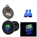 Produktbild Samoleus 12V-24V Motorrad USB Steckdose Ladegerät Wasserdicht LED Digital Voltmeter Display Auto Boot Marine (2 in 1 - Grüne)