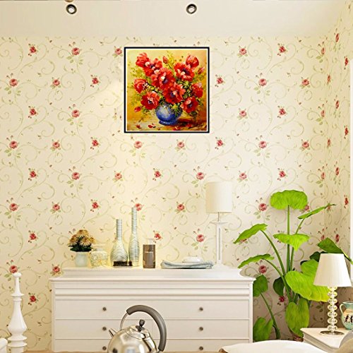 Qiyun. Z 5D DIY handgefertigt Diamant Rund Stickerei Gemälde Strass Kreuzstich Set Mosaik Home Raum Dekoration, Oil painting flowers, 30*30cm - 2