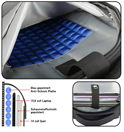 Norsens NS3130B Laptop Backpack  geignet f  r bis zu 15 6-Zoll-Laptops Notebook  Schwarz