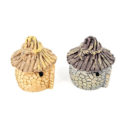 2pcsmini Cottage Kunstharz ist gestaltet von Puppen Mini Pots Of Blumentöpfe - 3