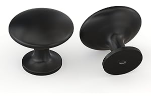 LONTAN 20 Stück Küchenknöpfe Schwarz Modern - Möbelknöpfe, Schrankknöpfe, Türknopf, Schubladenknopfe für Schlafzimmer, Badezimmer