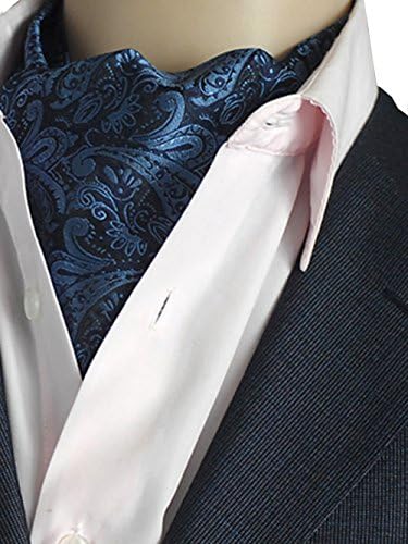 Kissing U Men's Floral Cravat Ascot Silk Scarves Gentlemen Paisley Jacquard Woven Suit Accessories