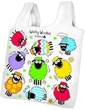 Wacky Woollies, Faltbare Einkaufstasche im Irland-Look mit Henkel