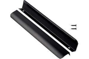 SYZOW Lot de 6 Poignées Invisibles Noires pour Meuble de Cuisine - Poignée de Porte Mat Entraxe 300mm