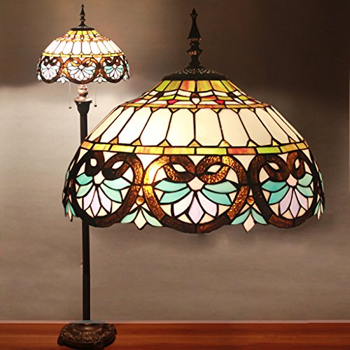 SINCERE@ 16-Zoll-Tiffany Europäischen Retro Stehleuchte Schlafzimmer Nachthochzeits-Geschenk-Dekoration Schlafzimmer Arbeitszimmer Stehlampe Minimalistische Mode