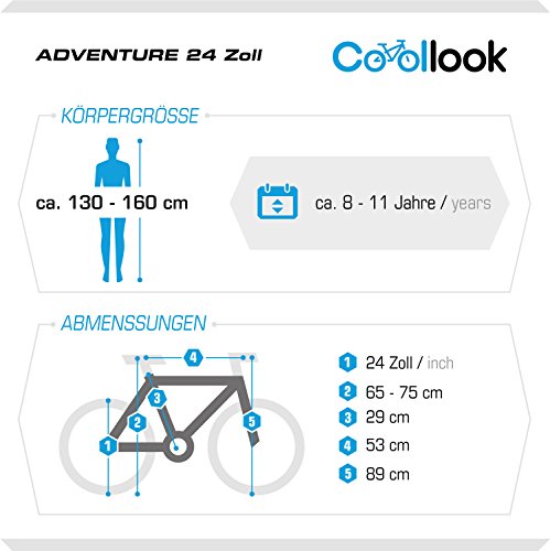 24 Zoll ADVENTURE EU-PRODUKT Jugend Fahrrad Rad Bike Cycling Damenfahrrad Kinderfahrrad Kinderrad Mädchenfahrrad Mountainbike MTB SHIMANO 18-GANG, Weiss - 3