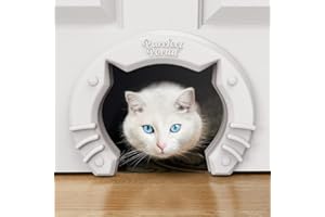 PURRFECT PORTAL Cat Door Built In Interior Pet Door for Small, Medium, & Large Cats - Cat Doors for Interior Doors - Hole Pass Fits Indoor Hollow Core or Solid Inside Doors - Hidden Kitty Litter Box Cat Furniture