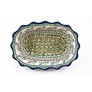 Hand-Decorated Polish Pottery Bowl/Decorative Dish 24,5×17,5×7,5 cm Volume: 1 l Pattern Oval DU163