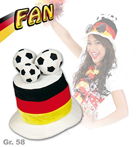 Fußballhut FAN Gr. 58 cm, Deutschland, Fußball, WM, EM, Plüschhut, Deutschlandhut, Fanartikel