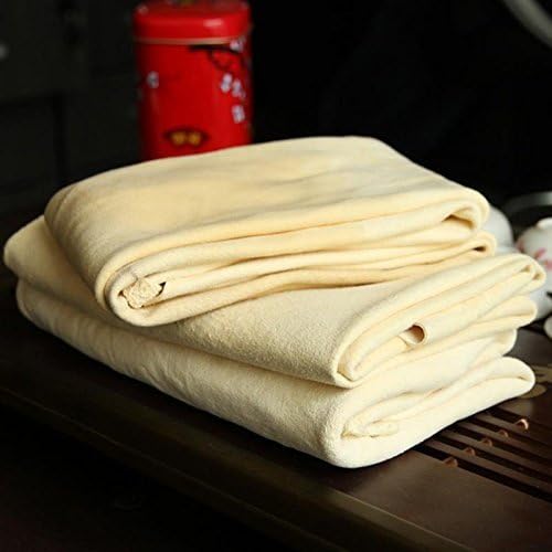 Trainshow Chamois Leather Cloth for Car Washing Cleaning Natural Genuine Large Deerskin Shammy Drying Towel for Car Window and Kitchen (12.6''X20'' (2-Pack))