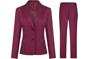 YFFUSHI Tailleur Pantalon Femme Chic Ensemble Slim Fit Veste Bureau Travail Décontracté Blazer Costumes Formelle Deux Boutons