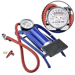 ROBIX Imported Portable High Pressure Foot Air Pump for Car and Bike Air Pump for Motorbike Cars Bicycle for Football Cycle Pumps for Bicycle car air Pump for tubeles (Foot Pump)