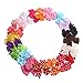 TinkSky Ribbon Bows with Alligator Clips -- 20 Different Bows in 15 Solid Colors and 5 Polka-dot Patterns