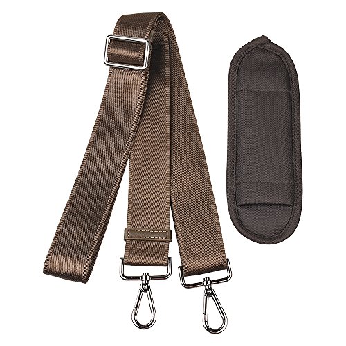 Qishare Universal Ersatz Schultergurt Abnehmbare weiche gepolsterte verstellbare Gürtel mit Metall Swivel Haken für Gepäck Duffel Computer Taschen Laptop Fall Crossbody-Tasche (Khaki,150cm) - 4