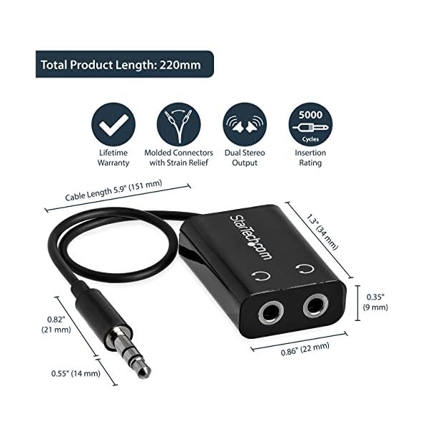 StarTech.com MUY1MFFADP - Adaptador para Auriculares, Negro - Image 4