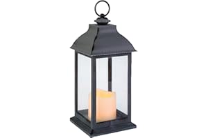 Magie di Natale Lanterne Luminose Color Naturale in Legno, Decorazione per Esterno (Grande, Naturale)