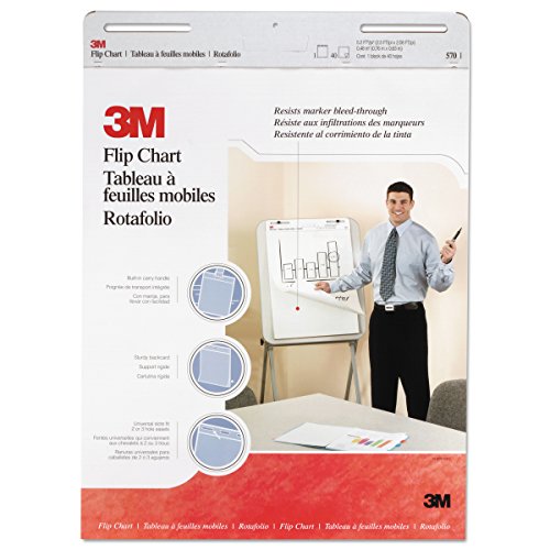 Preisvergleich Produktbild 3 M Flip Chart, 25 x 76 cm, weiß, 40-sheets / Pad