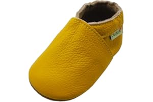SAYOYO Weichersohlen Babyhausschuhe Lauflernschuhe das Kind Jungen & Mädchen Krabbelschuhe, 17/18 (0-6) S Monate, Grau