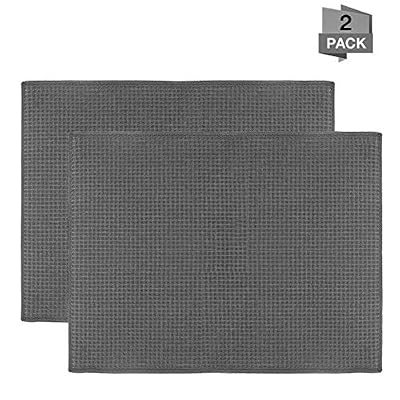 ULABLE Lot de 2 Tapis de séchage en Microfibre, égouttoir à Vaisselle à séchage Rapide pour Cuisine, comptoir, Accessoires de Table, Lavable en Machine, 51 x 38 CM