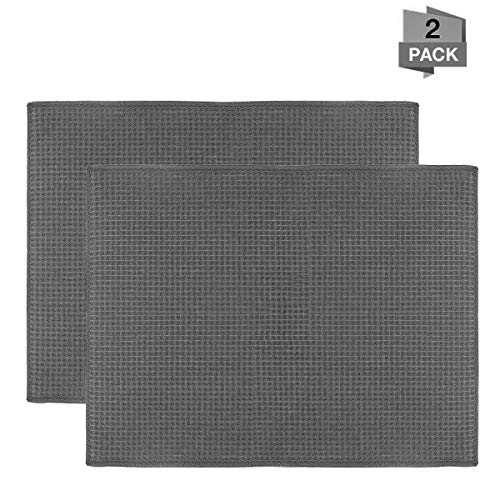 ULABLE Lot de 2 Tapis de séchage en Microfibre, égouttoir à Vaisselle à séchage Rapide pour Cuisine, comptoir, Accessoires de Table, Lavable en Machine, 51 x 38 CM