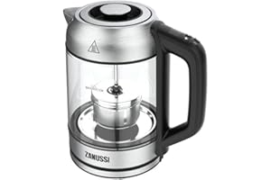 Zanussi - KEZ81 - Bouilloire à Thé - 1.7 L - 2 in 1 Bouilloire et Théière - Changement de couleur (5 couleurs) - Transparente
