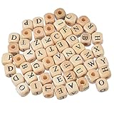 Menge: 100pcs 100 Mixed Alphabet Buchstabe Cube Holz Perlen Charm für DIY Craft Making Findings 10 mm