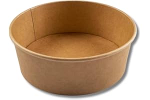 DOT Horeca Solutions 50 ciotole in carta 750 ML insalatiere AVANA carta cartoncino kraft ciotola marrone salad bowl asporto food delivery insalate riso pokè zuppe pasta take away usa e getta