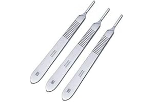 PANTHER SURGICAL Juego de 3 asas Panther de acero inoxidable quirúrgico BP para bisturí n.º 3 Art Crafty Scalpel