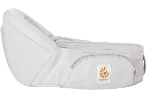 Ergobaby Lift Hip Seat bärsele med babyhöftsits för spädbarn och småbarn från 6 månader (7,7 kg – 20,4 kg), höftsitsbärare, pärlgrå