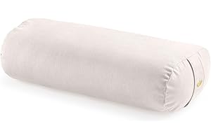 Lotuscrafts Cojín de Yoga para Yin Yoga, Rollo, Funda Lavable de algodón orgánico, cojín con Relleno de ceiba, Rollo de Pilates, cojín de meditación