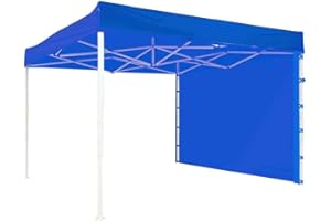 Lseqow Tente de Jardin de belvédère, paroi latérale de Tente d'auvent instantanée, Tissu Oxford Pliable imperméable, paroi latérale de Tente d'auvent, 3x2m, Rouge, Bleu