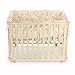 BABY VIVO WOODEN PLAYPEN SQUARE 100x75 CM WITH REMOVABLE WASHABLE INLAY CREAM