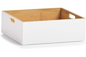 ZELLER PRESENT SCHÖNER LEBEN. PRAKTISCH WOHNEN. Boîte de rangement en bambou blanc