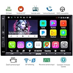 ATOTO A6 Doble DIN Android navegación del Coche estéreo con Doble Bluetooth - Estándar A6Y2710SB 1G / 16G Car Multimedia Radio, WiFi/BT Internet Tethering, Soporte 256G SD y más