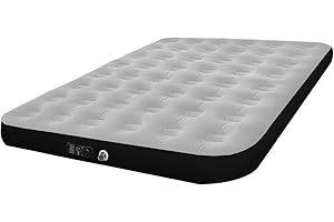 HikerSKY Double Air Mattress with Rapid Built-in Pump, Plush Top, Air Bed for Camping & Guest Use (Grey, 191x137x25cm)