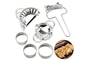 EKKONG Stampo per Ravioli, Set di 6 Ravioli Dumpling Maker in Acciaio, Dumpling Ravioli, Pierogi e Pasta Tagliapasta Forme, Attrezzo Accessorio per Ravioli