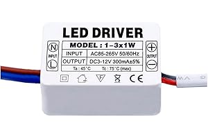 YHLOUBB Driver LED 1pcs LED AC85-265V Driver di trasformatori a LED,1-3W 300mA