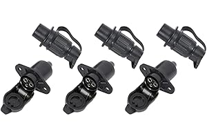 TAEUYYM 3 Pezzi Spina Rimorchio 3 Poli E Presa Rimorchio 3 Poli, 12V Spina E Presa Rimorchio 3 Poli Impermeabile Connettori Rimorchio,Spina Presa 3Poli per Carovana RV Trattore Rimorchio
