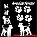 Produktbild Grosses Airedale Terrier Aufkleber-Set in DIN A 4 , 30x20 cm für Auto,Wand, Laptop,Kuche, Napf, u.alle glatten Flächen von Pegatina Promotion ® Name Hunde Hunde Pfoten Pfote ohne Hintergrund aus Hochleistungsfolie für Lack und Scheibe,Autoaufkleber, Laptop, Wandtattoo, Küche, Hund Hunde Dogs Sticker Herzlinie Hundefan