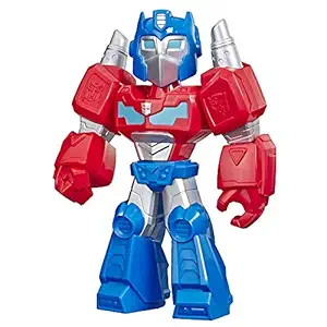 Transformers Optimus Prime Playskool Heroes Mega Mighties Rescue Bots Academy Optimus Prime Figure 10-inch Figure, Collectible Toys for Kids Ages 3 and Up