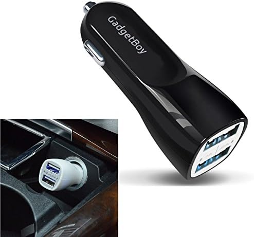 Car Charger Dual USB Travel Charging Adapter 2 Port 2.1A compatible with iPhone XS XR X 8 7 6S 6 Plus SE 5S 5C Samsung Galaxy S9 S8 S7 Note 9 8 5 Edge LG G7 G6 G5 HTC Google Pixel Huawei Xperia Black