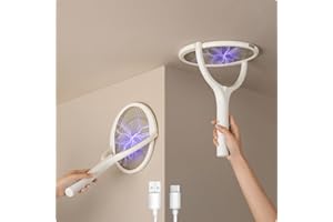 GECKOMAN Obrotowa głowica, ładowalna rakieta na muchy, elektryczna łapka na muchy, łapka na komary, pułapka much, łapacz pająków owadów much owady, fly killer