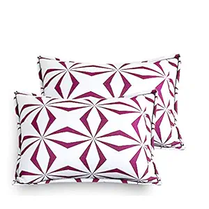 Home Elite Designer Printed 2 Piece Cotton Pillow Cover Set - 17 x 27, Multicolour