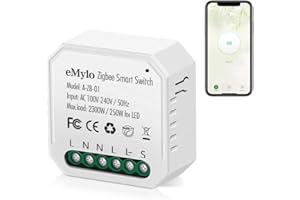 YASORN eMylo Mini Smart Zigbee Relè Interruttore Telecomando Senza Fili Interruttore Luce Zigbee AC 220V Interruttore Incorporato Modulo Relè 16A Timer Fai Da Te Controllo Vocale per Domotica con Alexa Echo