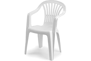 FineHome Kunststoff Gartenstuhl Stapelstuhl 'Altea' Bistrostuhl Gartensessel Balkonstuhl stapelbar Balkonmöbel Gartenmöbel Weiß